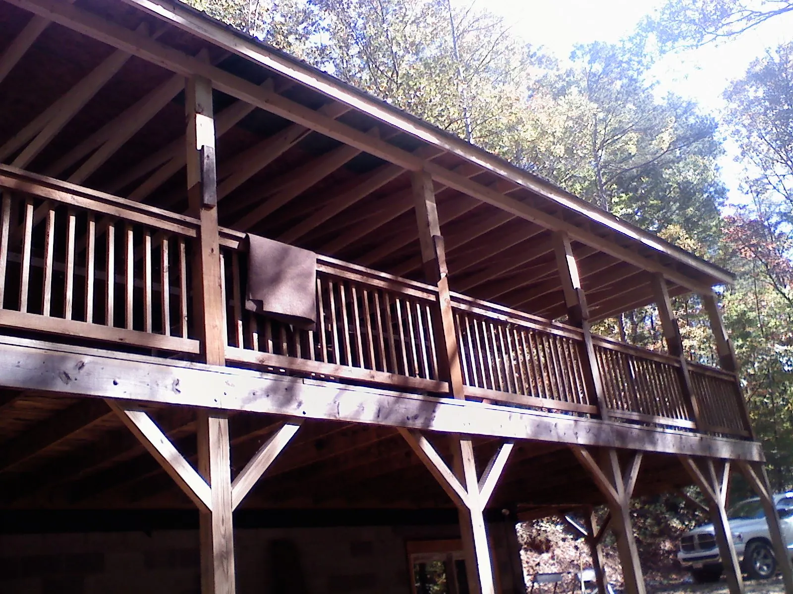Timber framing under a new elevated porch and deck — Roof Leak Repair in Orwigsburg by Roofing Brothers